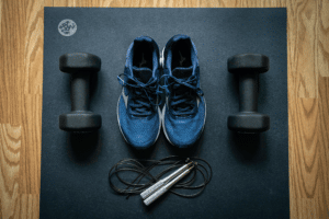Image of gym items on the floor