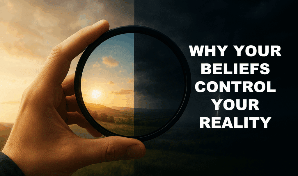 A featured image for the article on why your beliefs control your reality